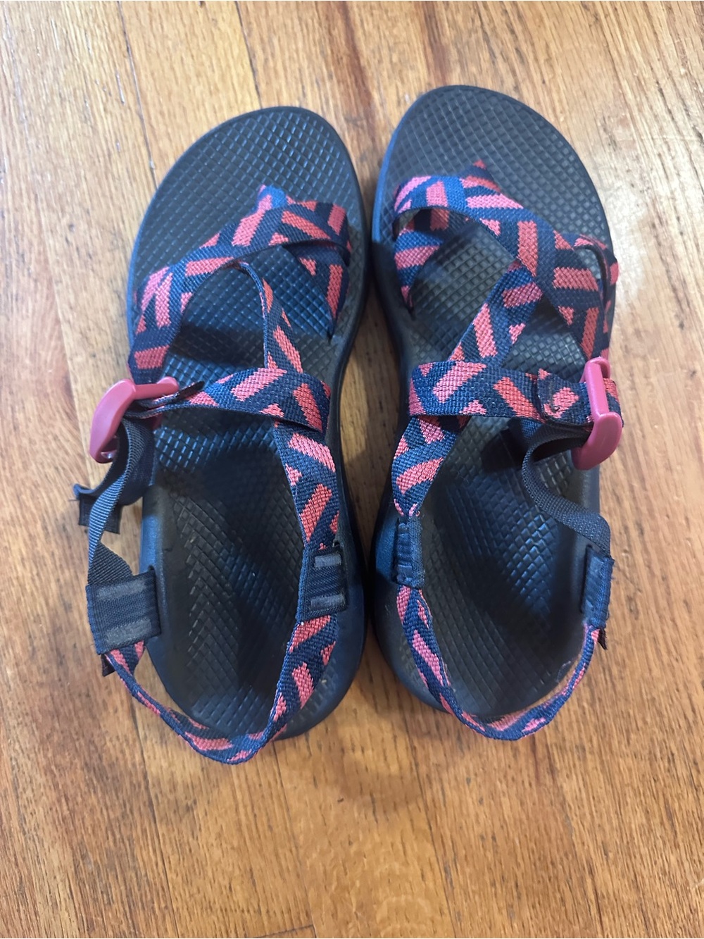 Chaco Sandals with Pink/Blue Patterned Straps